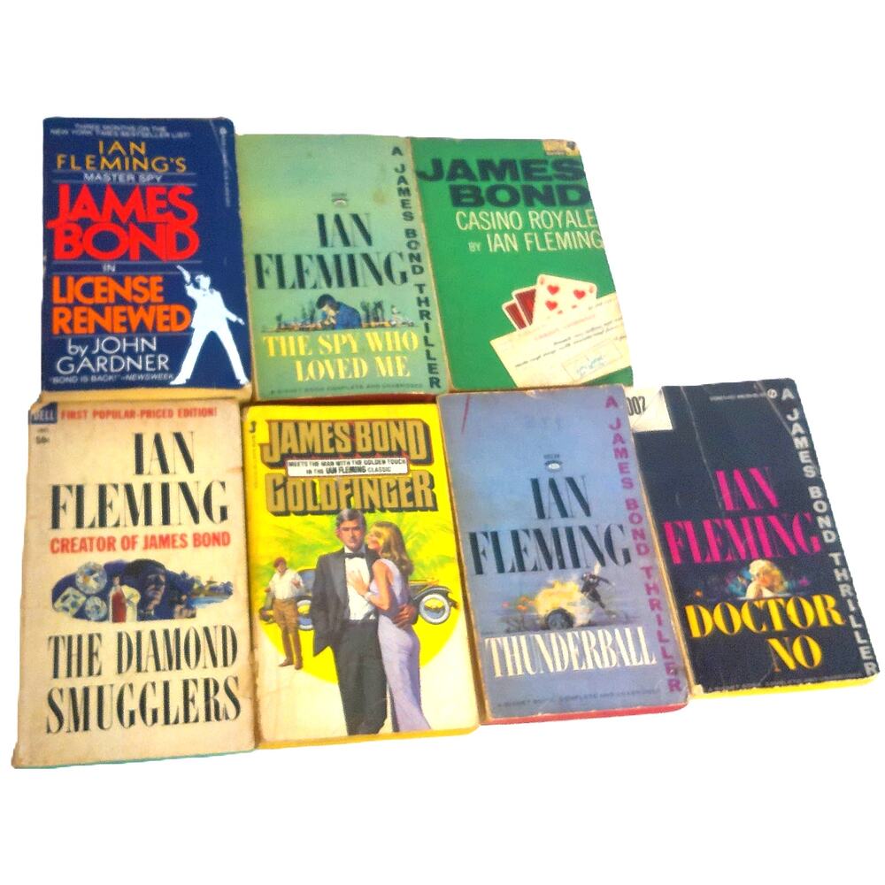 Ian Fleming James Bond Paperbacks Casino Dr No Thunderball Diamond Goldfinger